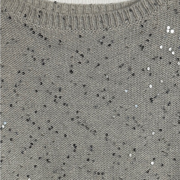 Fabiana Filippi cashmere sweater, gray with sequins, dolman slv., XXS - Picture 3 of 11
